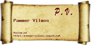 Pammer Vilmos névjegykártya